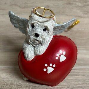 Danbury Mint Westie Wonderland Christmas Ornament Paw-Feet Angel
